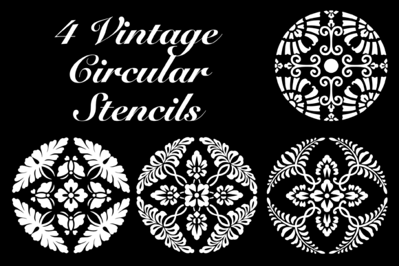 4 Vintage Circular Stencils