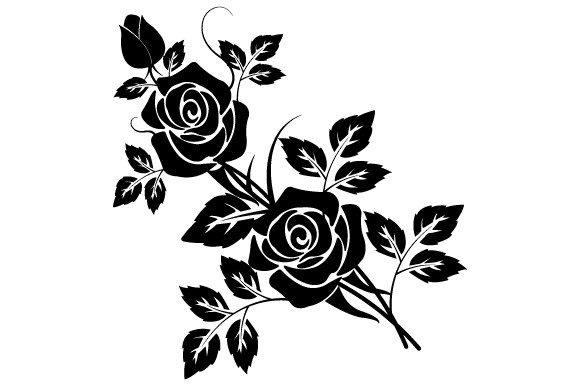 Black White Rose Flower Graphics and Illustrations