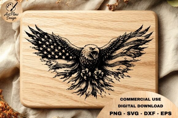 Distressed American Eagle SVG for Graphics and Laser Engraving