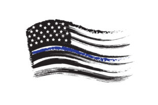 Distressed American Flag with Thin Blue Line Crafts