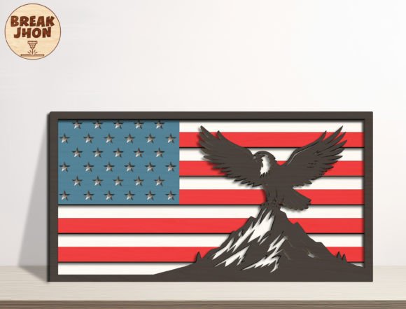 Eagle American Flag DIY Cut File Svg for Laser Cutting