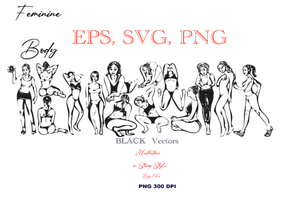 Feminine Figure Illustrations SVGPNG