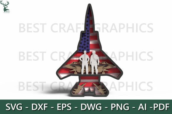 Fighter Jet Military SVG for Laser Cutting and Wall Decor