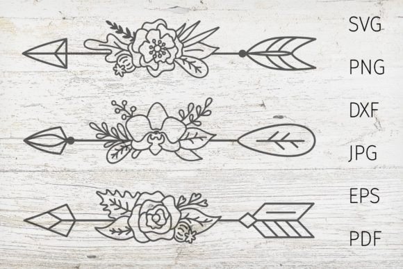 Flower Arrow Svg, Boho Arrow, Dividers