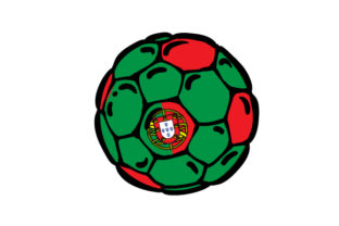 Football with Portuguese Flag Colors Crafts