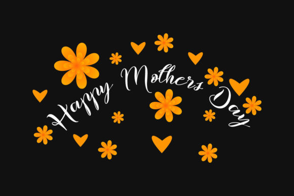 Handwriting Happy Mothers Day Lettering Graphics