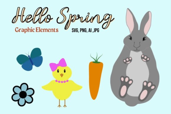 Hello Spring - Cute Graphic Elements