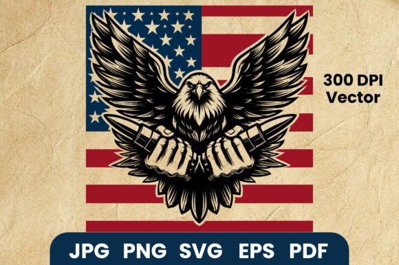 Patriotic American Eagle SVG Vector Graphics