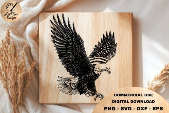 Patriotic Eagle SVG for Graphics & Laser Engraving
