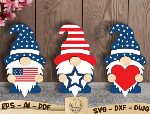 Patriotic Gnome SVG Bundle