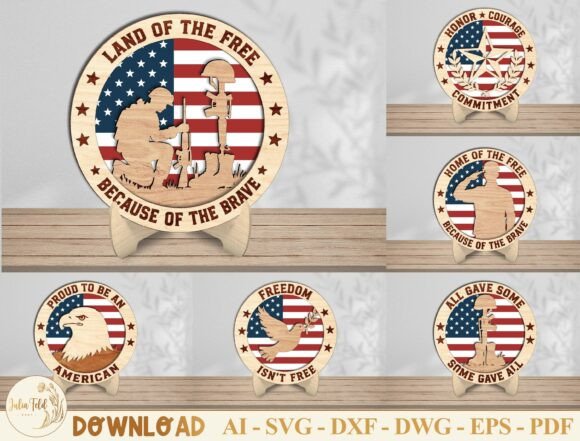 Patriotic Military Laser Cut SVG Bundle