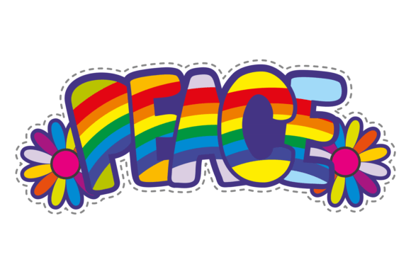 Peace Lettering in Retro Hippie Style Graphics