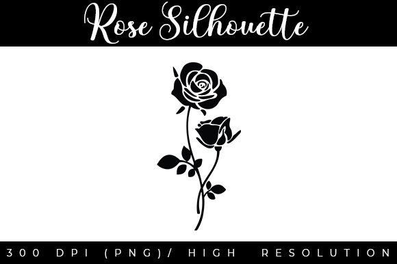 Rose Silhouette Embroidery Design