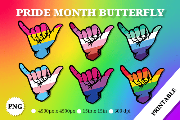 Shaka Hand Pride Montg Collection Graphics