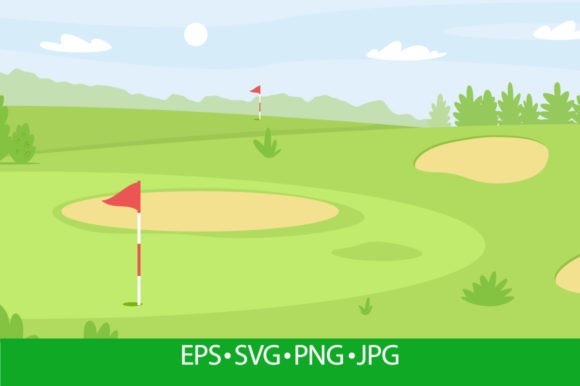 Summer Golf Course Landscape, Green