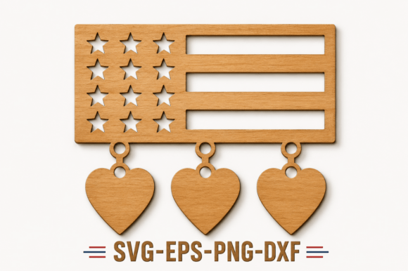 USA Flag Heart SVG for Laser Cutting and Signs