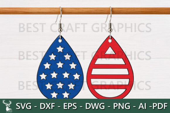 USA Teardrop Flag Earrings SVG Review