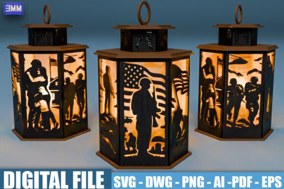 Veteran Lantern SVG: Laser Cutting & Stands